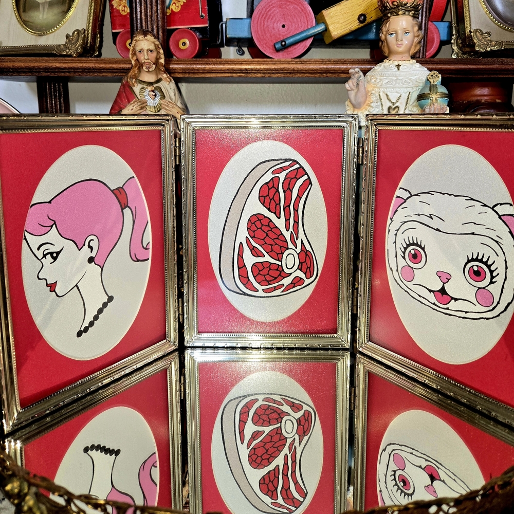 Mar Ryden Pop Art In A Vintage Triple Frame